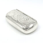 Engraved Victorian Style Pill Box and Snuffbox, finished in 925 English Hallmarked Sterling Silver