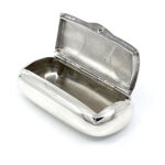 Engraved Victorian Style Pill Box and Snuffbox, finished in 925 English Hallmarked Sterling Silver