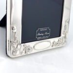 Baby Photo Frame With Toy Motif Border And Blue Velvet Back Finished In 925 English Hallmarked Sterling Silver 6 Baby Photo Frame With Toy Motif Border And Blue Velvet Back Finished In 925 English Hallmarked Sterling Silver