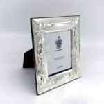 Baby Photo Frame With Teddy Bear And Train Motifs Finished In 925 English Hallmarked Sterling Silver 2 Baby Photo Frame With Teddy Bear And Train Motifs Finished In 925 English Hallmarked Sterling Silver