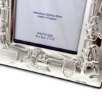 Baby Photo Frame With Teddy Bear And Train Motifs Finished In 925 English Hallmarked Sterling Silver 7 Baby Photo Frame With Teddy Bear And Train Motifs Finished In 925 English Hallmarked Sterling Silver