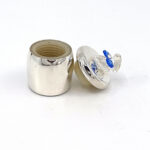 Baby Shoe Tooth Fairy Box With Blue Czech Crystal Finished In 925 English Hallmarked Sterling Silver 5 Baby Shoe Tooth Fairy Box With Blue Czech Crystal Finished In 925 English Hallmarked Sterling Silver
