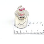 Baby Shoe Tooth Fairy Box With Pink Czech Crystal Finished In 925 English Hallmarked Sterling Silver 2 Baby Shoe Tooth Fairy Box With Pink Czech Crystal Finished In 925 English Hallmarked Sterling Silver