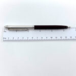 Ballpoint Pen With Burgundy Acrylic And Engine Turned Finish In 925 English Hallmarked Sterling Silver