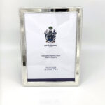 Beaded Photo Frame With Blue Velvet Back Finished In 925 English Hallmarked Sterling Silver 2 Beaded Photo Frame With Blue Velvet Back Finished In 925 English Hallmarked Sterling Silver