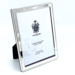 Beaded Photo Frame With Blue Velvet Back Finished In 925 English Hallmarked Sterling Silver 6 Beaded Photo Frame With Blue Velvet Back Finished In 925 English Hallmarked Sterling Silver
