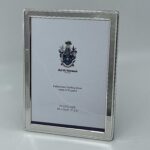 Beaded Photo Frame With Blue Velvet Back Finished In 925 English Hallmarked Sterling Silver 7 Beaded Photo Frame With Blue Velvet Back Finished In 925 English Hallmarked Sterling Silver