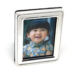 Beaded Photo Frame With Blue Velvet Back Finished In 925 English Hallmarked Sterling Silver 6 Beaded Photo Frame With Blue Velvet Back Finished In 925 English Hallmarked Sterling Silver