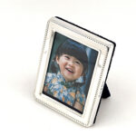 Beaded Photo Frame With Blue Velvet Back Finished In 925 English Hallmarked Sterling Silver 7 Beaded Photo Frame With Blue Velvet Back Finished In 925 English Hallmarked Sterling Silver