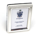 Beaded Photo Frame With Blue Velvet Back Finished In 925 English Hallmarked Sterling Silver 1 Beaded Photo Frame With Blue Velvet Back Finished In 925 English Hallmarked Sterling Silver