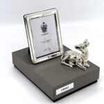Beaded Photo Frame With Blue Velvet Back Finished In 925 English Hallmarked Sterling Silver 7 Beaded Photo Frame With Blue Velvet Back Finished In 925 English Hallmarked Sterling Silver