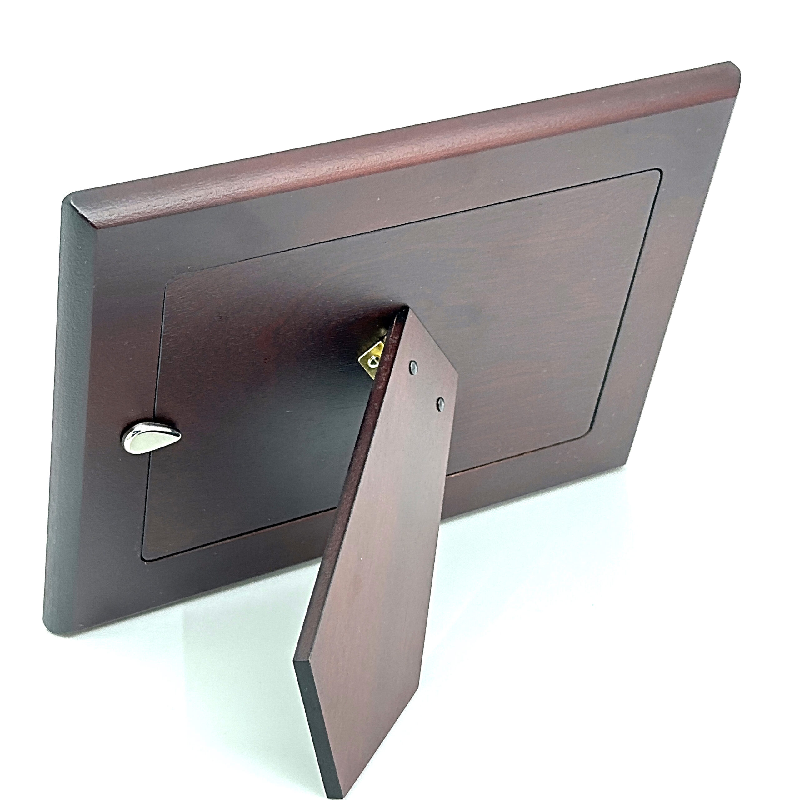FR653 (10) Beaded Photo Frame With Mahogany Wooden Back Finished In 925 English Hallmarked Sterling Silver