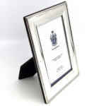 Beaded Photo Frame With Mahogany Wooden Back Finished In 925 English Hallmarked Sterling Silver 6 Beaded Photo Frame With Mahogany Wooden Back Finished In 925 English Hallmarked Sterling Silver