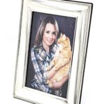 Beaded Photo Frame With Mahogany Wooden Back Finished In 925 English Hallmarked Sterling Silver 9 Beaded Photo Frame With Mahogany Wooden Back Finished In 925 English Hallmarked Sterling Silver