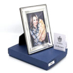 Beaded Photo Frame With Mahogany Wooden Back Finished In 925 English Hallmarked Sterling Silver 10 Beaded Photo Frame With Mahogany Wooden Back Finished In 925 English Hallmarked Sterling Silver