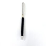 Slim Ballpoint Pen With Black Acrylic Barrel And Engine Turned Finish In 925 English Hallmarked Sterling Silver