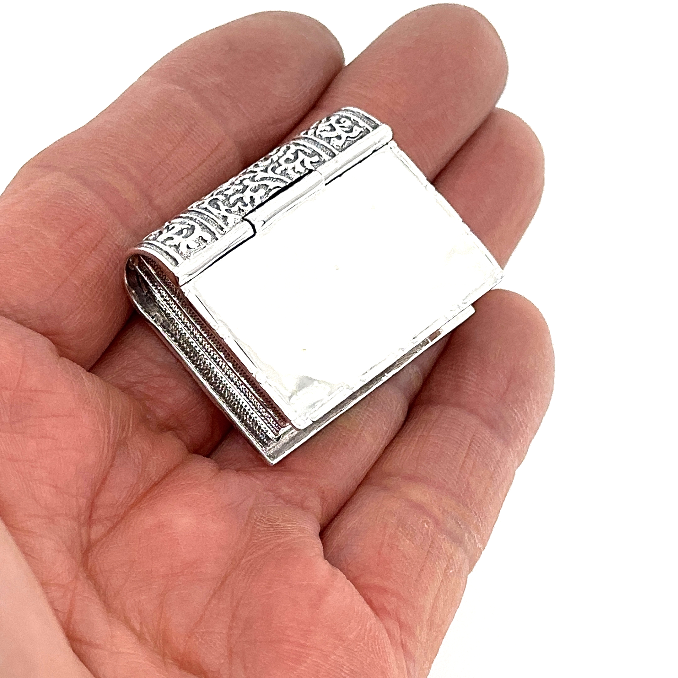 PB511 (4) Book Pill Box, finished in 925 English Hallmarked Sterling Silver