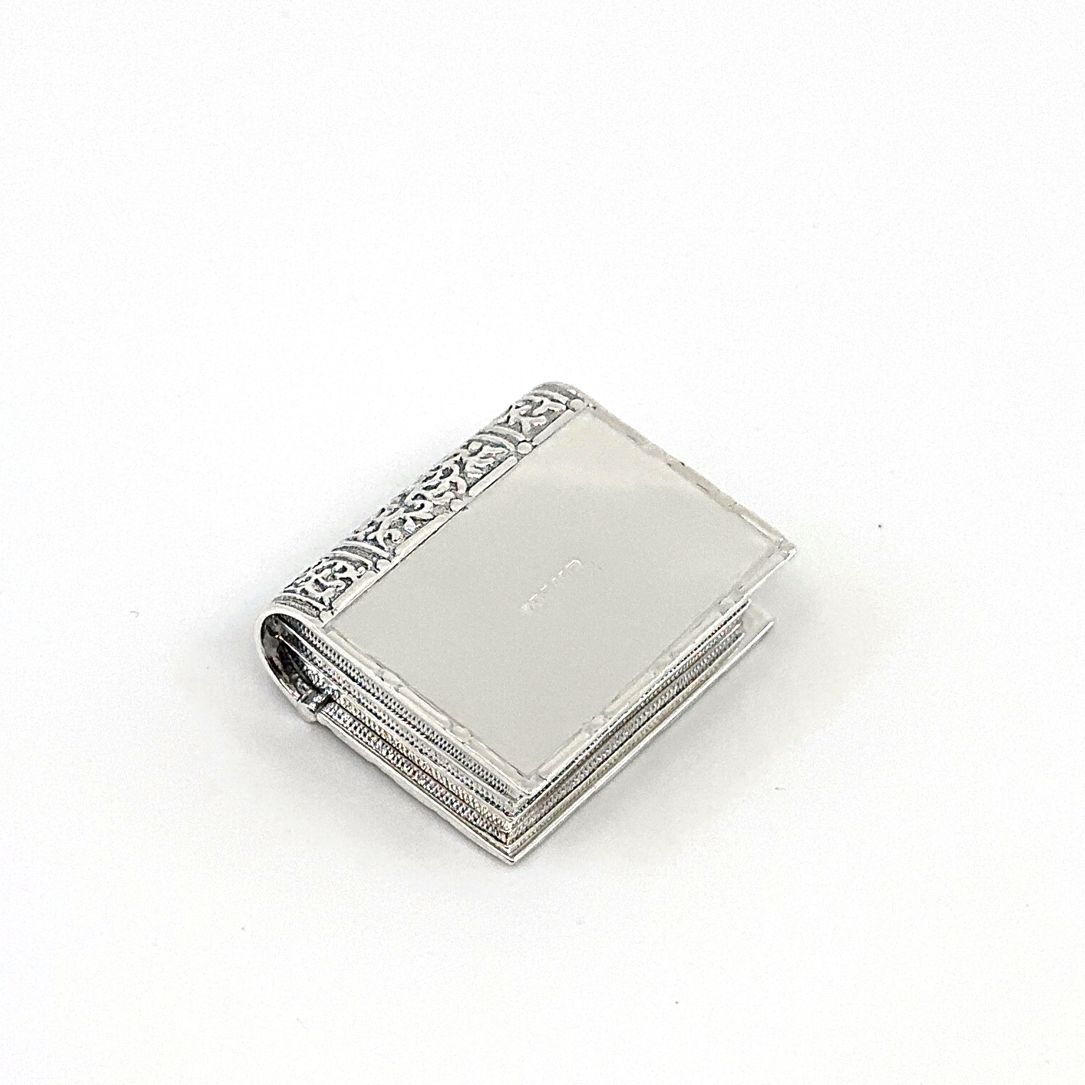 PB511 (6) Book Pill Box, finished in 925 English Hallmarked Sterling Silver