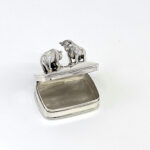 Bull and Bear on Rectangular Pill Box, finished in 925 English Hallmarked Sterling Silver 8 Bull and Bear on Rectangular Pill Box, finished in 925 English Hallmarked Sterling Silver