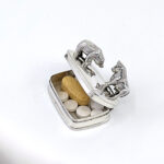 Bull and Bear on Rectangular Pill Box, finished in 925 English Hallmarked Sterling Silver 9 Bull and Bear on Rectangular Pill Box, finished in 925 English Hallmarked Sterling Silver