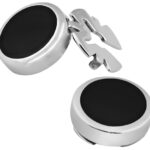 Button Covers With Black Onyx Finished In 925 English Hallmarked Sterling Silver