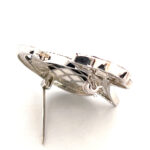 Cat Brooch Art Deco Style With Black And White Enamel And Marcasite, finished in 925 English Hallmarked Sterling Silver