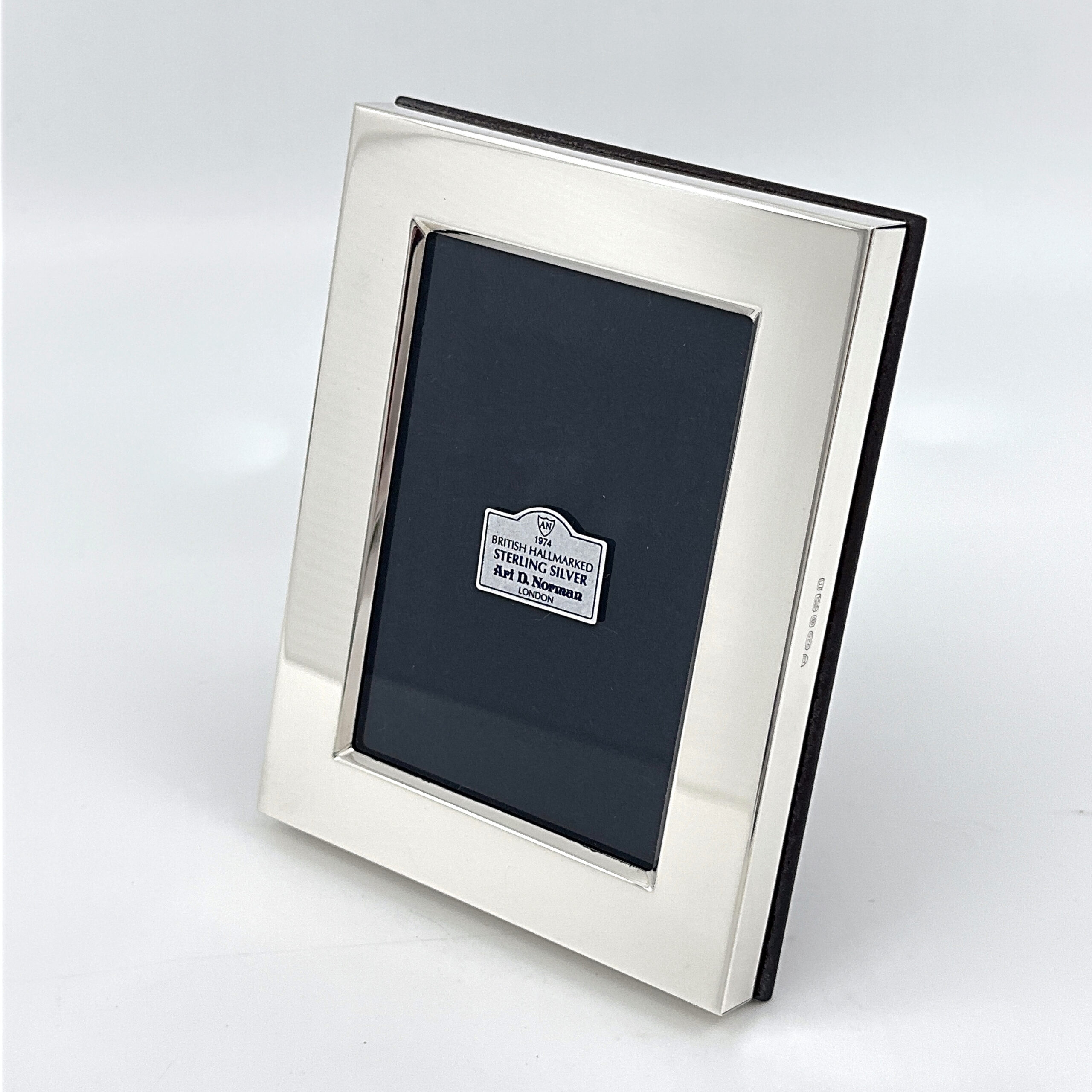 FR131 (7) Classic Photo Frame With Mahogany Wooden Back Finished In 925 English Hallmarked Sterling Silver