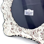 Classic Circular Photo Frame Victorian Style With Blue Velvet Back Finished In 925 English Hallmarked Sterling Silver 4 Classic Circular Photo Frame Victorian Style With Blue Velvet Back Finished In 925 English Hallmarked Sterling Silver