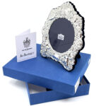 Classic Circular Photo Frame Victorian Style With Blue Velvet Back Finished In 925 English Hallmarked Sterling Silver 6 Classic Circular Photo Frame Victorian Style With Blue Velvet Back Finished In 925 English Hallmarked Sterling Silver