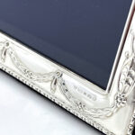 Classic Photo Frame Victorian Style With Blue Velvet Back Finished In 925 English Hallmarked Sterling Silver 4 Classic Photo Frame Victorian Style With Blue Velvet Back Finished In 925 English Hallmarked Sterling Silver