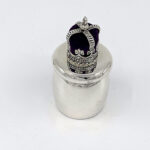 Crown Tooth Fairy Box With Velvet Cushion Detail Finished In 925 English Hallmarked Sterling Silver 8 Crown Tooth Fairy Box With Velvet Cushion Detail Finished In 925 English Hallmarked Sterling Silver