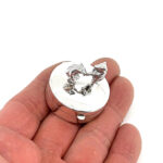 Dancing Bears on Round Pill Box, finished in 925 English Hallmarked Sterling Silver 3 Dancing Bears on Round Pill Box, finished in 925 English Hallmarked Sterling Silver