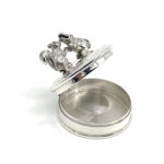 Dancing Squirrel And Hippo Pill Box, Finished In 925 English Hallmarked Sterling Silver 9 Dancing Squirrel And Hippo Pill Box, Finished In 925 English Hallmarked Sterling Silver