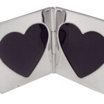 Double Heart Folding Travel Photo Frame Finished In 925 English Hallmarked Sterling Silver 1 Double Heart Folding Travel Photo Frame Finished In 925 English Hallmarked Sterling Silver