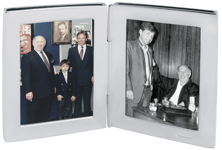 GT352 Double Rectangular Folding Travel Photo Frame Finished In 925 English Hallmarked Sterling Silver