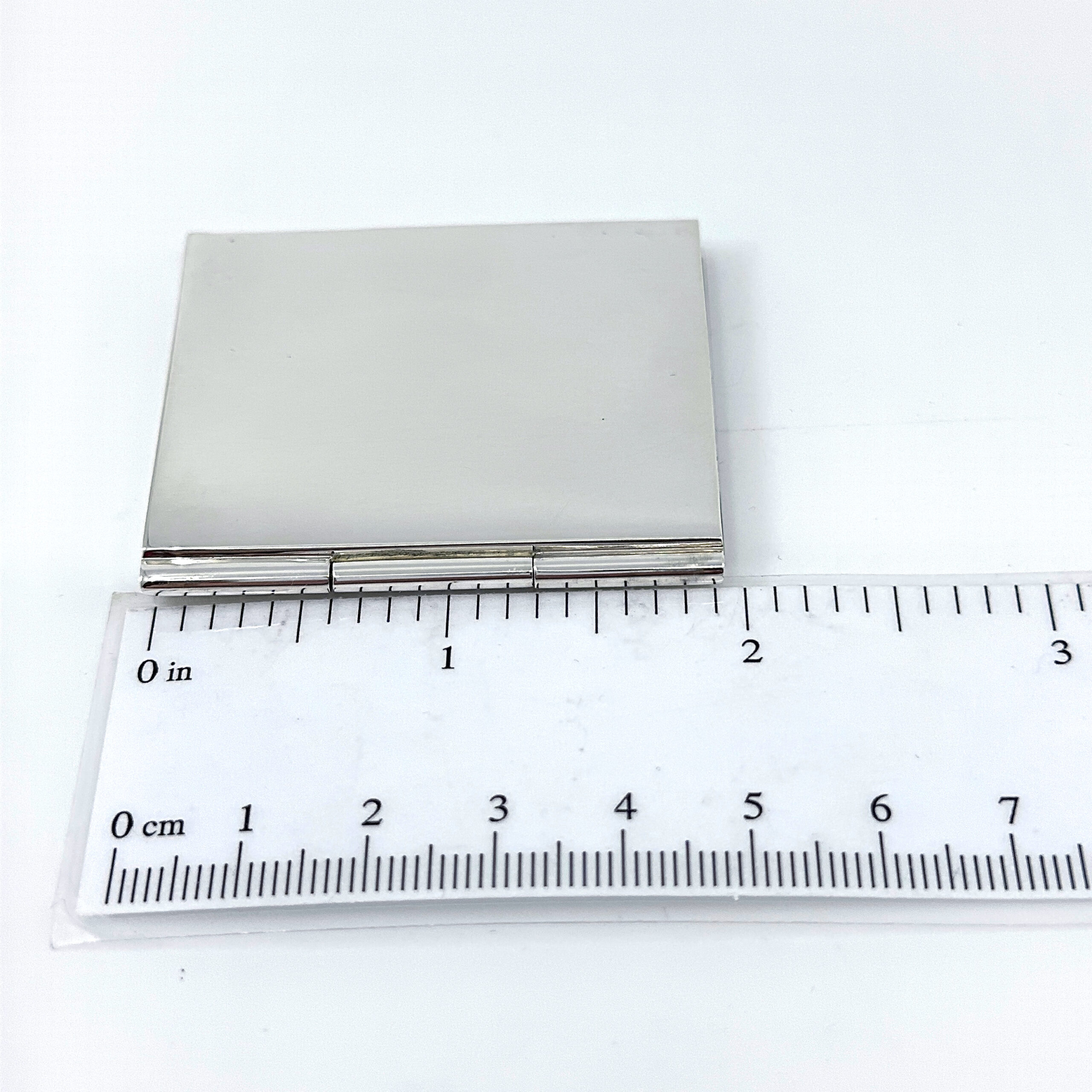 GT352 (14) Double Rectangular Folding Travel Photo Frame Finished In 925 English Hallmarked Sterling Silver