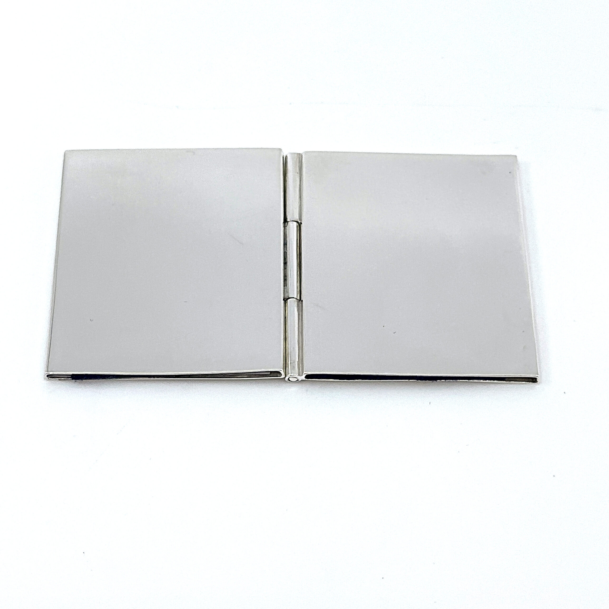 GT352 (10) Double Rectangular Folding Travel Photo Frame Finished In 925 English Hallmarked Sterling Silver