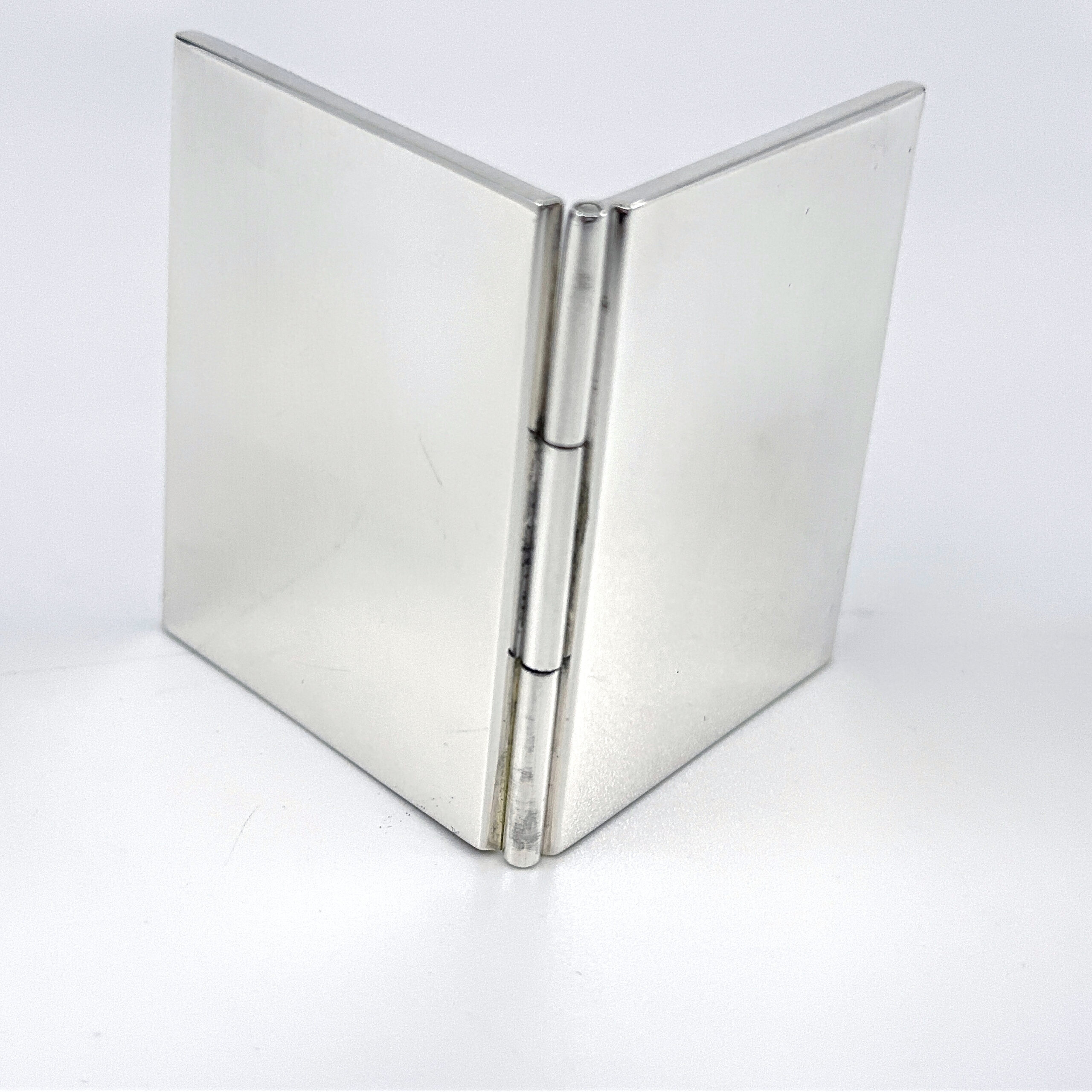 GT352 (13) Double Rectangular Folding Travel Photo Frame Finished In 925 English Hallmarked Sterling Silver