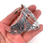 Dragonfly Bangle Art Nouveau Style, finished in 925 English Hallmarked Sterling Silver