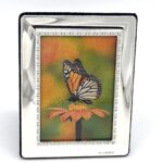Egg And Bead Photo Frame With Blue Velvet Back Finished In 925 English Hallmarked Sterling Silver 2 Egg And Bead Photo Frame With Blue Velvet Back Finished In 925 English Hallmarked Sterling Silver