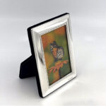 Egg And Bead Photo Frame With Blue Velvet Back Finished In 925 English Hallmarked Sterling Silver 6 Egg And Bead Photo Frame With Blue Velvet Back Finished In 925 English Hallmarked Sterling Silver