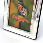Egg And Bead Photo Frame With Blue Velvet Back Finished In 925 English Hallmarked Sterling Silver 5 Egg And Bead Photo Frame With Blue Velvet Back Finished In 925 English Hallmarked Sterling Silver
