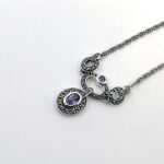 Victorian Style Marcasite And Amethyst Necklace Finished In 925 English Hallmarked Sterling Silver 9 Victorian Style Marcasite And Amethyst Necklace Finished In 925 English Hallmarked Sterling Silver