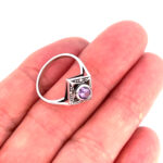 Victorian Style Ring With Amethyst And Marcasite Finished In 925 English Hallmarked Sterling Silver 3 Victorian Style Ring With Amethyst And Marcasite Finished In 925 English Hallmarked Sterling Silver