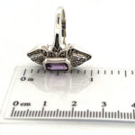 Victorian Style Ring Set With Amethyst And Marcasite Finished In 925 English Hallmarked Sterling Silver