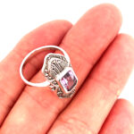 Victorian Style Ring Set With Amethyst And Marcasite Finished In 925 English Hallmarked Sterling Silver