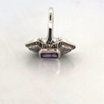 Victorian Style Ring Set With Amethyst And Marcasite Finished In 925 English Hallmarked Sterling Silver
