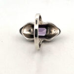 Victorian Style Ring Set With Amethyst And Marcasite Finished In 925 English Hallmarked Sterling Silver