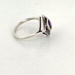 Victorian Style Ring With Amethyst And Marcasite Finished In 925 English Hallmarked Sterling Silver 6 Victorian Style Ring With Amethyst And Marcasite Finished In 925 English Hallmarked Sterling Silver