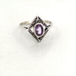Victorian Style Ring With Amethyst And Marcasite Finished In 925 English Hallmarked Sterling Silver 7 Victorian Style Ring With Amethyst And Marcasite Finished In 925 English Hallmarked Sterling Silver